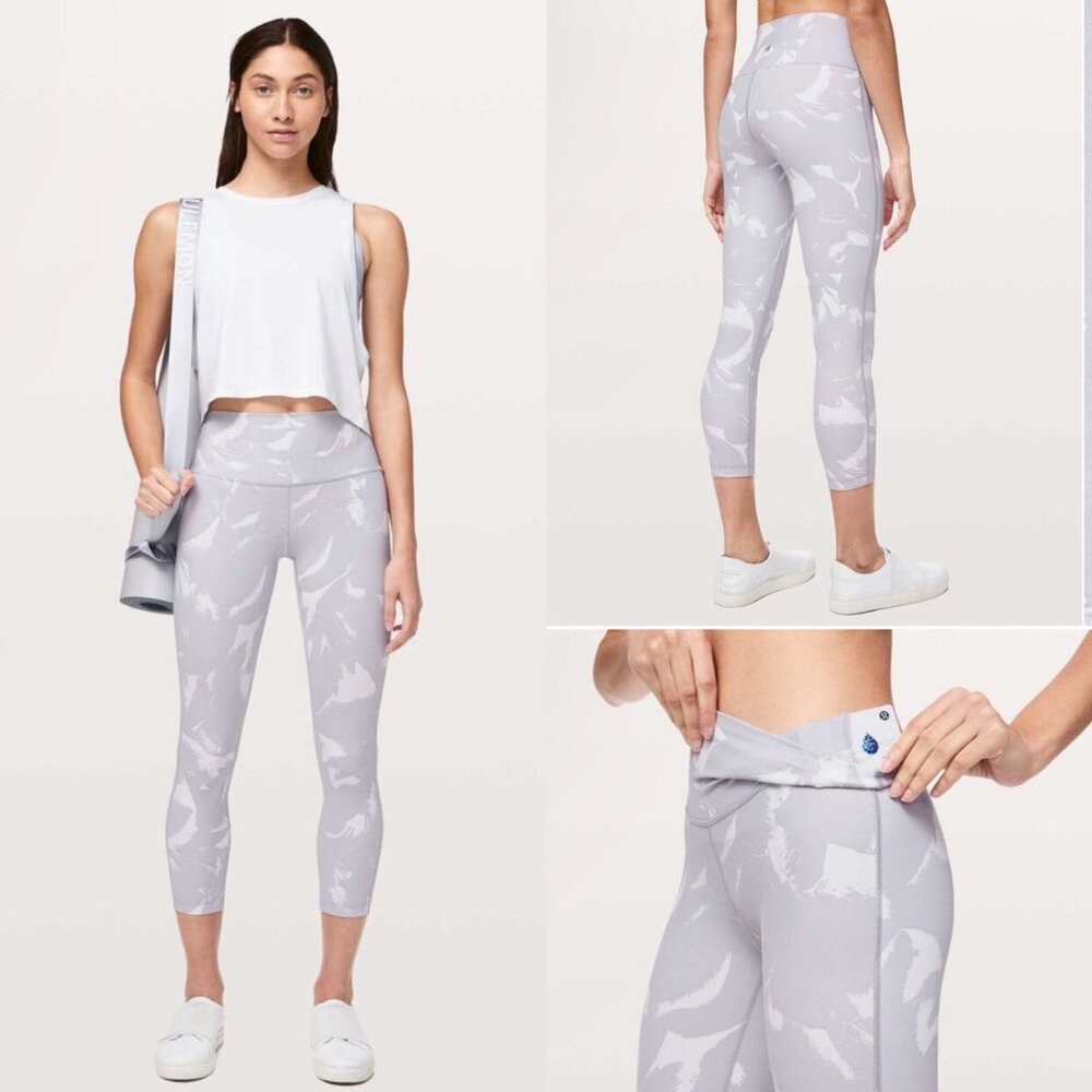 Lululemon Athletica Wonder Under High Rise Flower Pop White Silver Lilac
Women 4